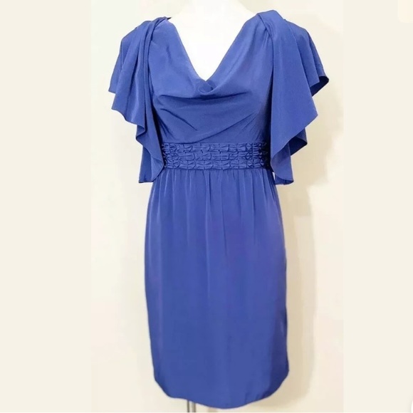 Adrianna Papell Dress 4 Purple Sheath V-neck PERFECT CONDITION - Picture 2 of 7